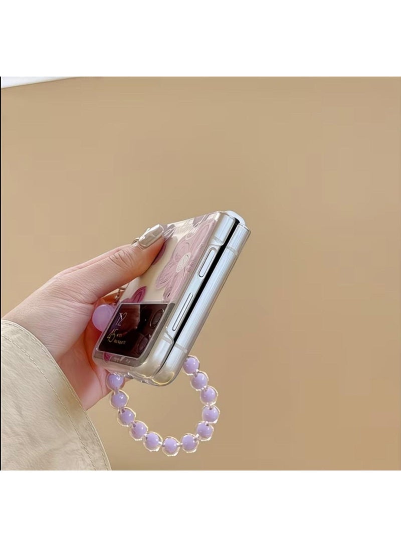 Multi Impex Z Flip 7Fe Strawberry Flower Folding Phone Case with Flower Bracelet - Image 2